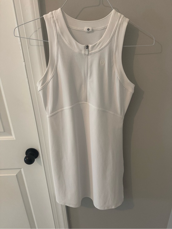 lululemon athletica Dresses & Skirts - Lululemon Grid Texture Tennis Dress in Classic White